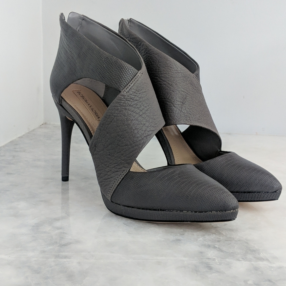 BCBG Gray heels (never worn)